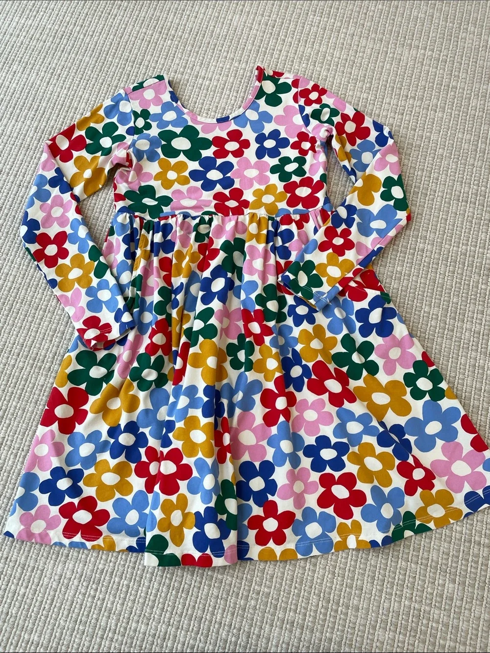Hanna Andersson Multicolor Floral Long-Sleeve Twirl Dress